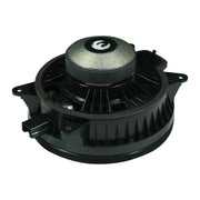 Black automotive fan clutch on a white background