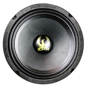 Speaker cone with 'PhoenixGold' and 'ZPR' branding on a black background