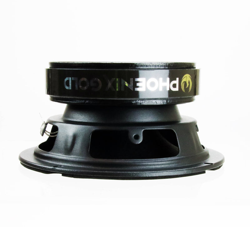 Black speaker driver with 'Phoenix Gold' branding on a white background
