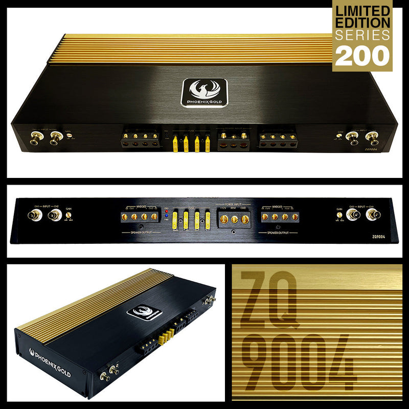 Phoenix Gold ZQ9004 Gold Plated 600 Watt (RMS) 4-Channel Car Amplifier Phoenix Gold