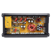 Electronic circuit board with various components on a white background