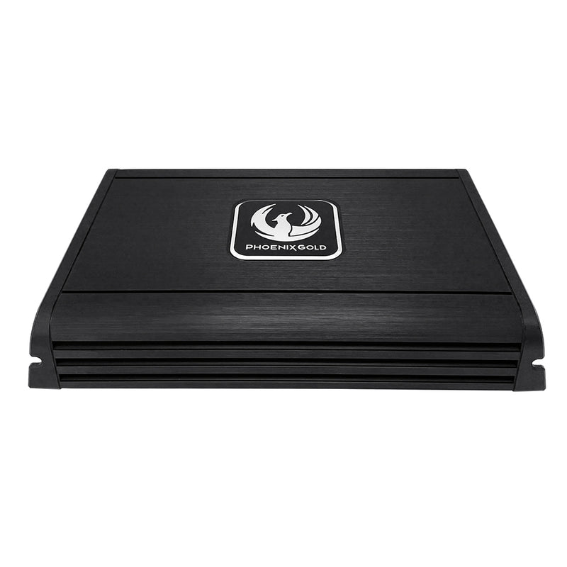 Black amplifier with Phoenix Gold logo on a white background