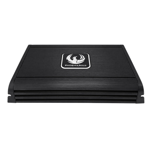 Black amplifier with Phoenix Gold logo on a white background