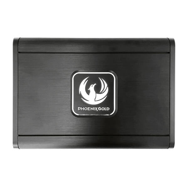 Black electronic device with Phoenix Gold logo on a white background