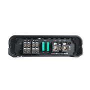 Black electronic module with multiple connectors on a white background