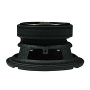Black speaker driver on a white background
