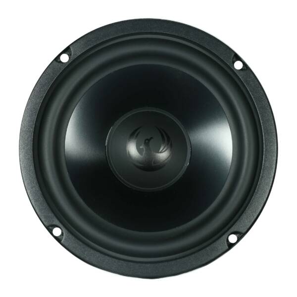 Black speaker cone on a white background