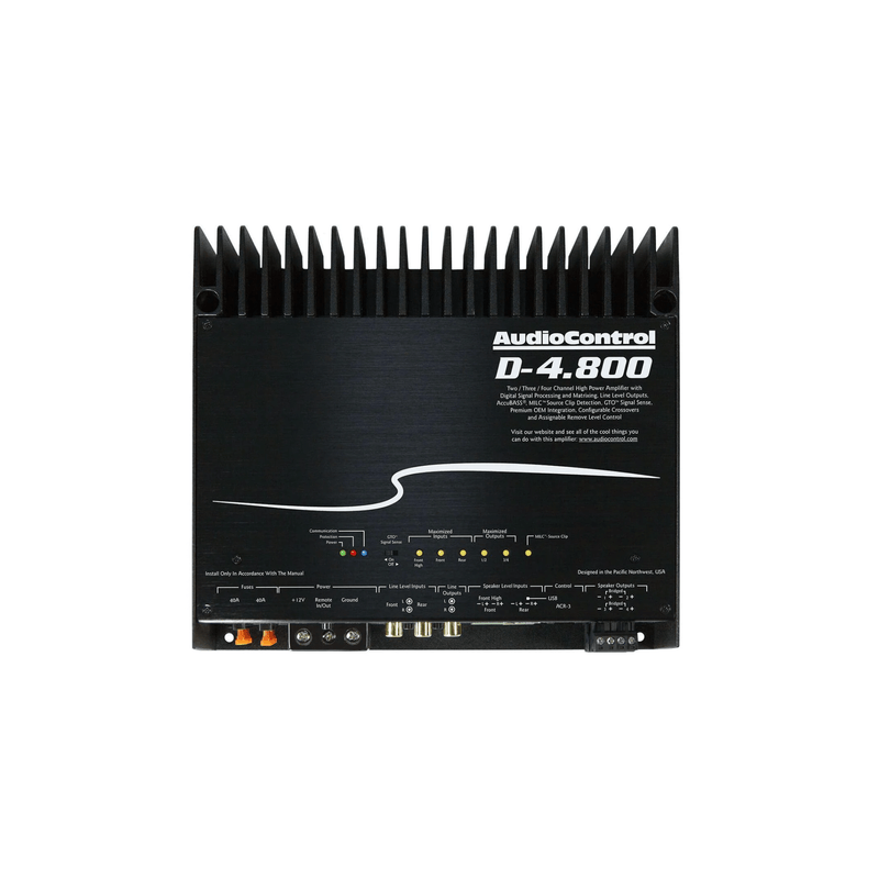AudioControl D-4.800 High-Power 4 Channel DSP Matrix Amplifier With Accubass®