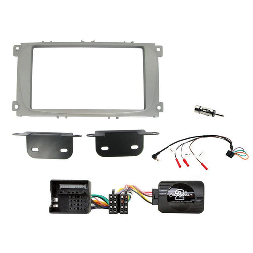 Connects2 CTKFD51 Ford installation kit with silver double DIN fascia