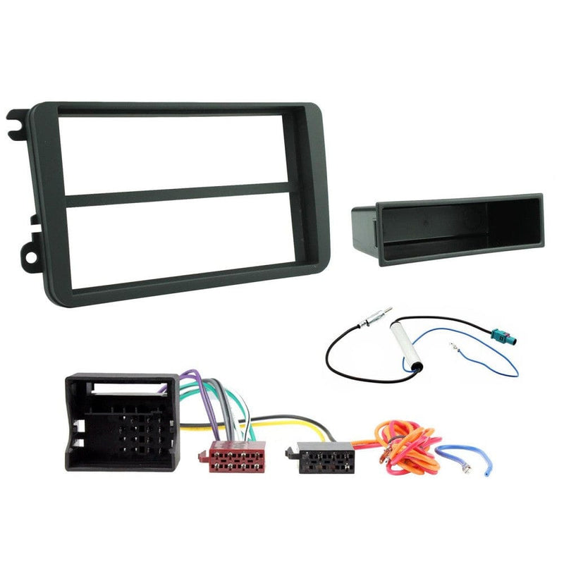 Connects2 CTKVW01-ISO VW Golf Caddy EOS Jetta Passat Single Din Car ISO Stereo Fascia Fitting Kit
