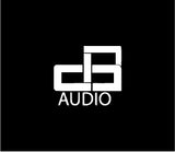 White audio equipment logo on a black background