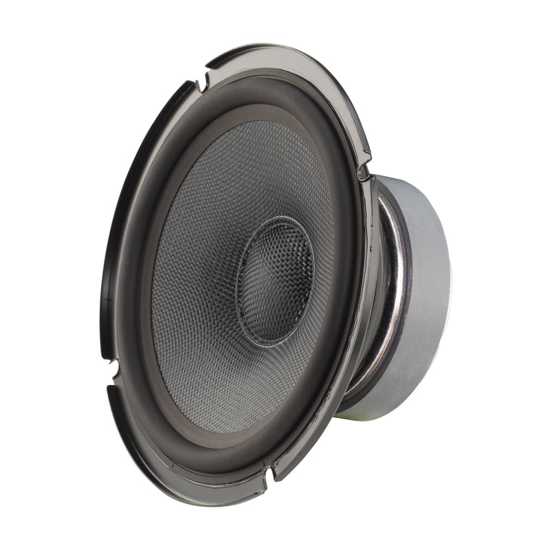 Speaker cone with metal frame on a white background