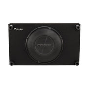 Pioneer TS-A3000LB 12-inch A-Series preloaded shallow subwoofer enclosure with 400W RMS power handling, mesh grille and compact design.
