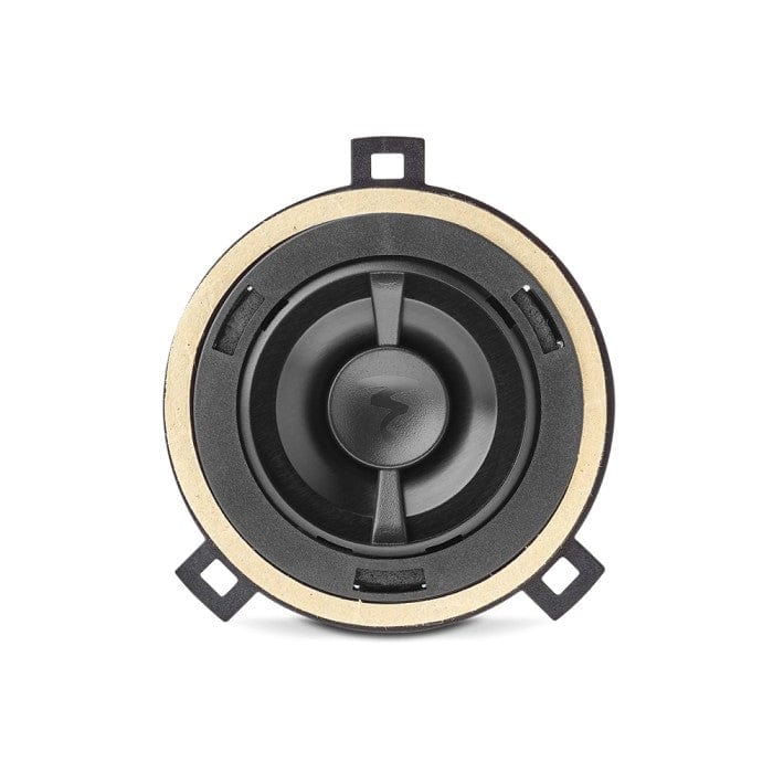 Car speaker with beige frame on a white background