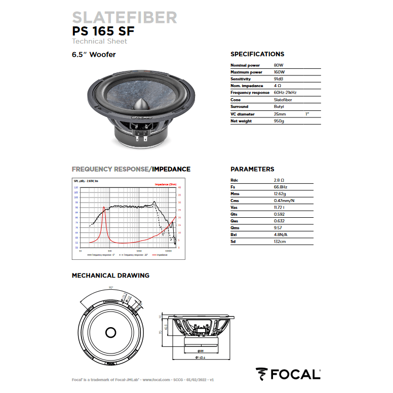 Focal PS165SF 6.5" 2-Way Component Speaker Kit