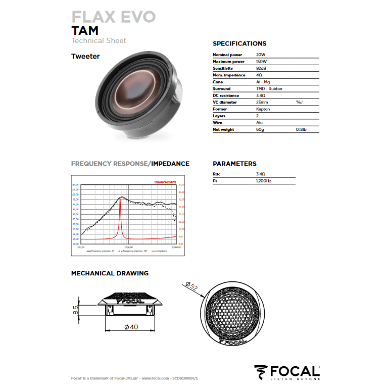 Focal PS165FE 6.5" 2-way Component Speaker System with Flax cone Technology