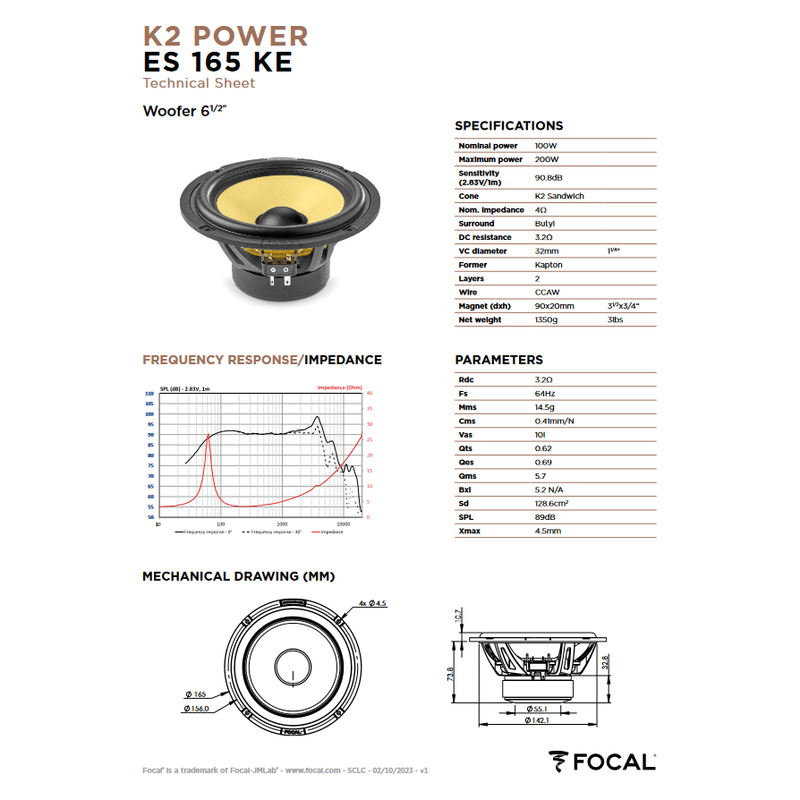 Focal ES165KE 165mm / 6.5” Component Kit