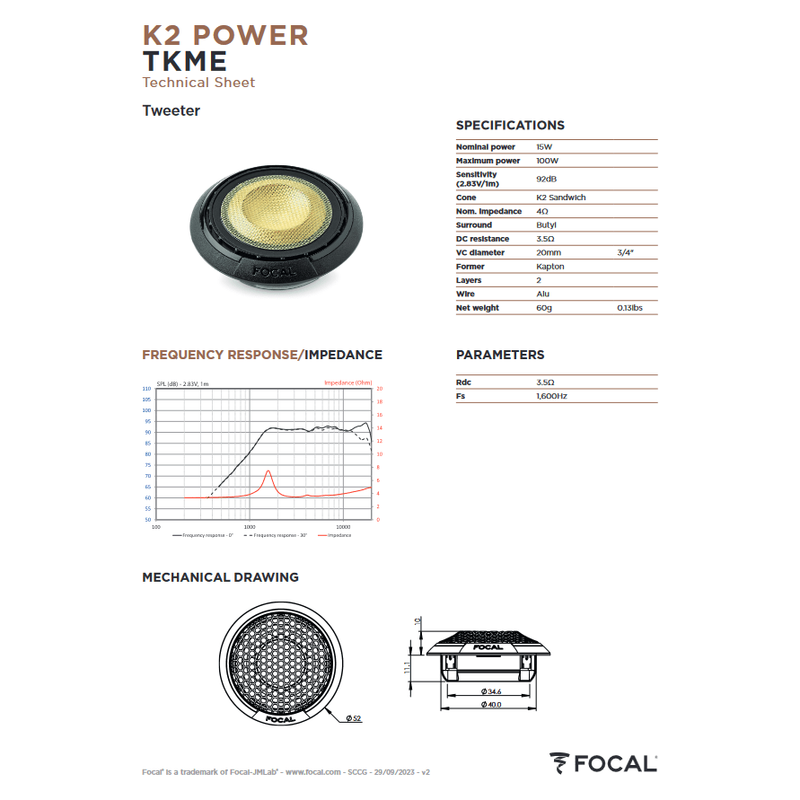 Focal ES165K2E 6.5-Inch 2-Way Component Car Speaker Kit