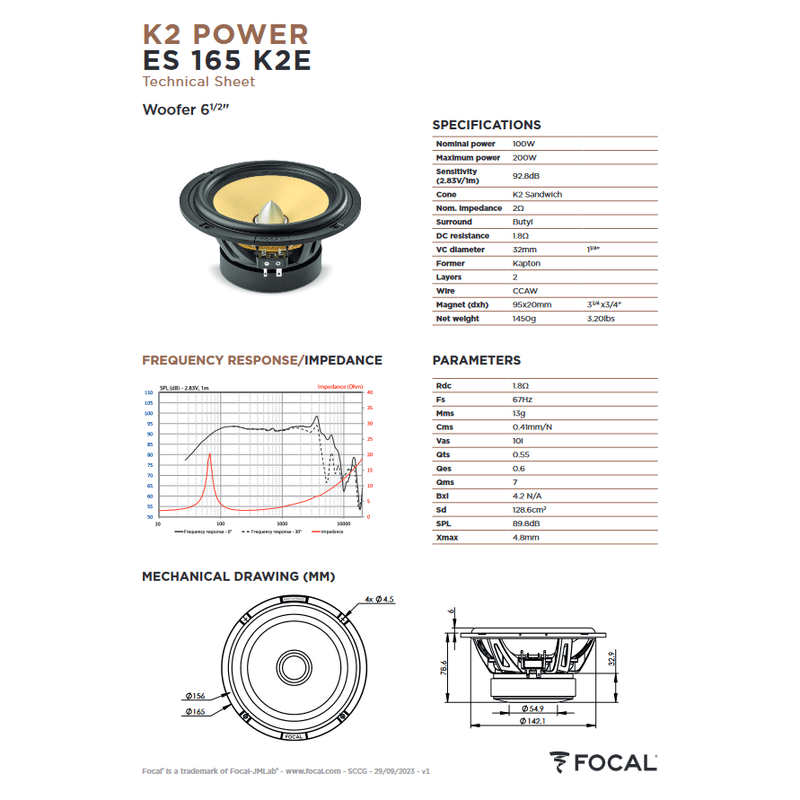 Focal ES165K2E 6.5-Inch 2-Way Component Car Speaker Kit