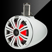 Kicker speaker with red lighting on a black background