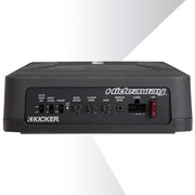 Kicker Hideaway audio amplifier on a white background