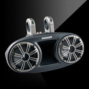 Kicker marine speaker system on a black background