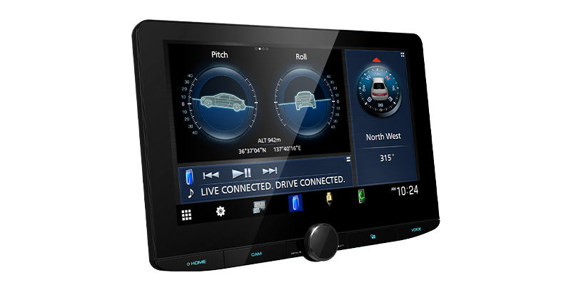 Control panel with digital display on a white background