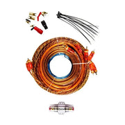 Wire cable kit with connectors and ties on a white background