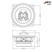 Juice S420 4 inch 220W 2 way coaxial car door dashboard speakers