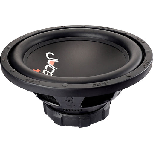 Car subwoofer with a brand logo on a white background