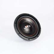 Car subwoofer with 'Juice' branding on a white background