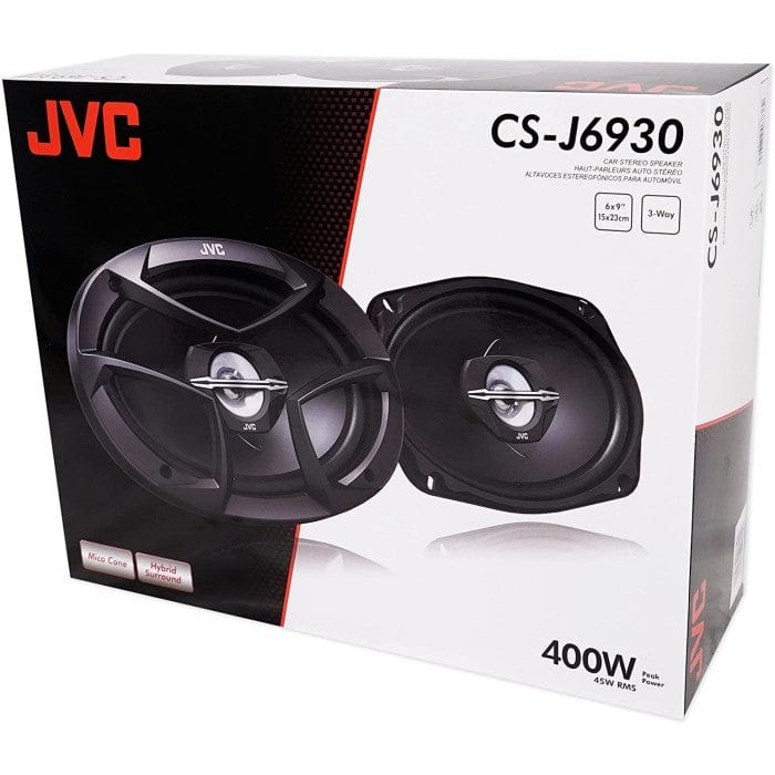 JVC CS-J6930 6x9 inch 2-way coaxial car speakers with 400W peak power for enhanced audio performance
