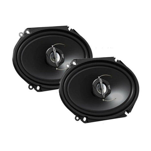 Pair of car speakers on a white background