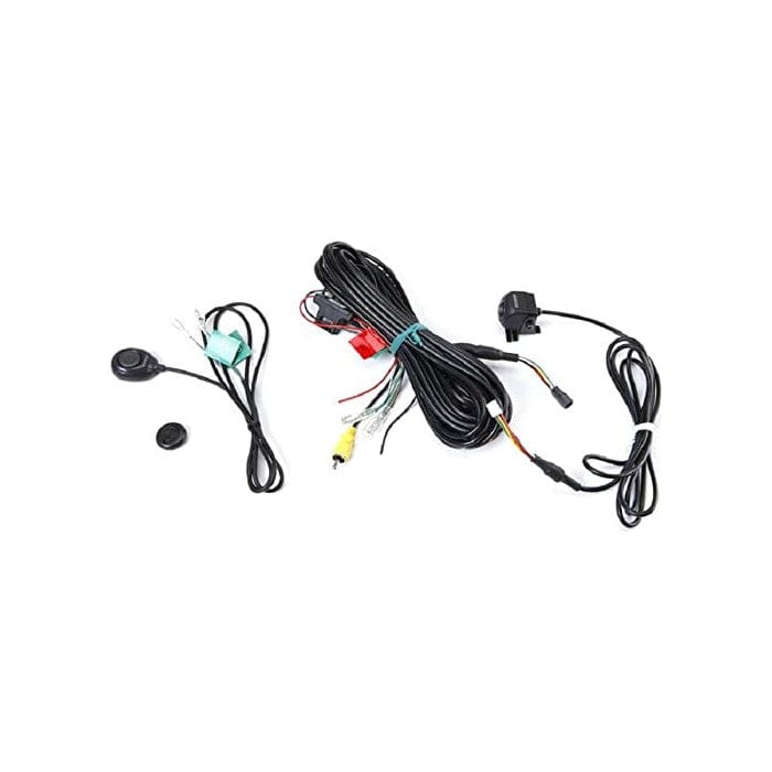 Car wiring harness with various connectors on a white background