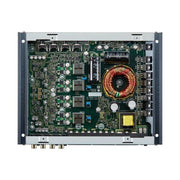 Electronic circuit board with various components on a white background
