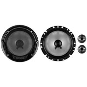 Two car speakers with a Kenwood logo on a white background