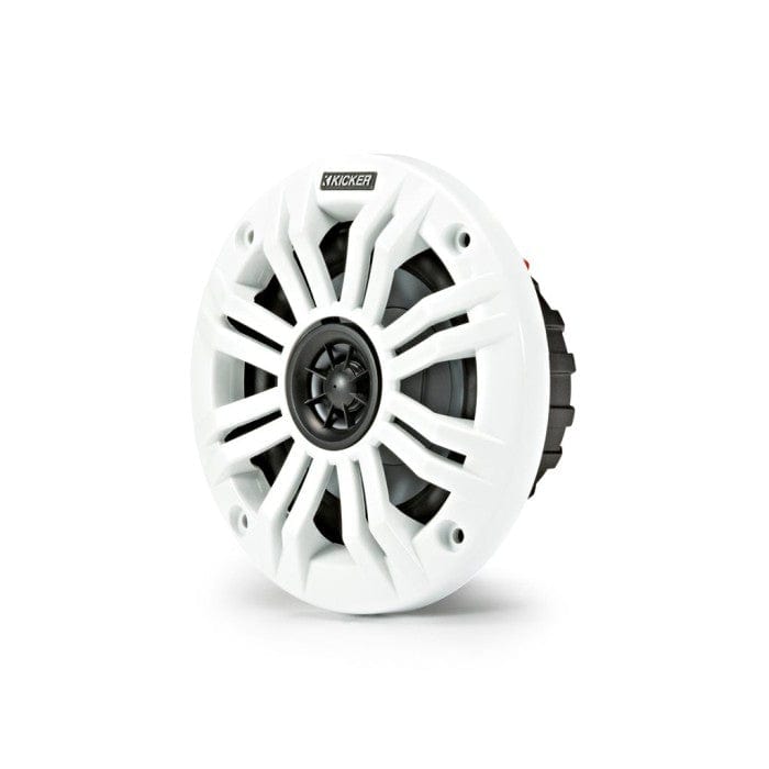 Kicker 45KM44 4" 100 mm Coaxial Speaker System With White & Charcoal Grills