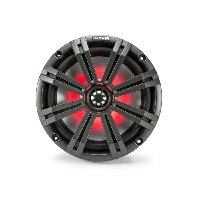 Kicker 45KM84L 8" 200 mm Coaxial Speaker System With White & Charcoal LED Grills