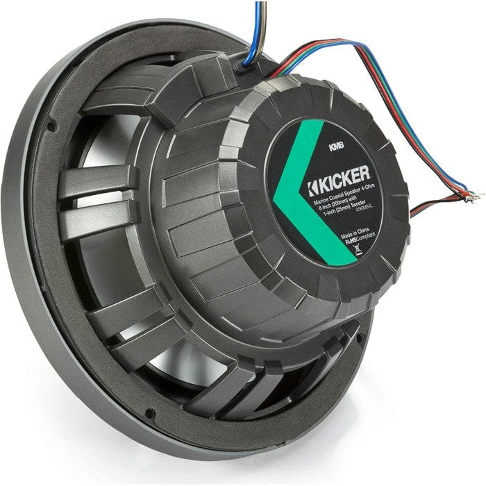 Kicker 45KM84L 8" 200 mm Coaxial Speaker System With White & Charcoal LED Grills