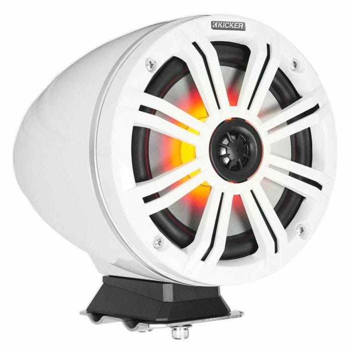Kicker 46KMFC65W 6.5" 165 mm Surface Coaxial Speaker System With White LED Grills