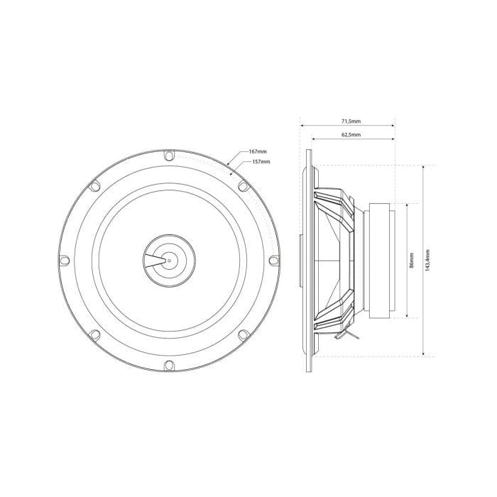 MTX TR65C TERMINATOR 6.5" 165 MM 2-WAY COAXIAL SPEAKERS