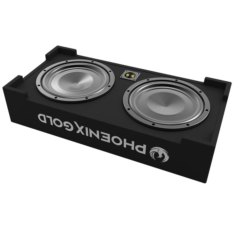 Phoenix Gold ZX210PBS – 700W Max Power 2 x 10-Inch Slim Passive Subwoofer Box