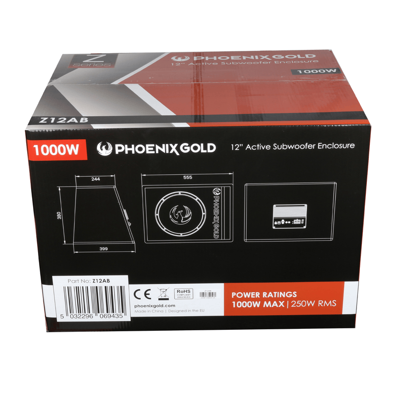 Phoenix Gold Z12AB - 12" Compact Powered Subwoofer with Built-In Amplifier