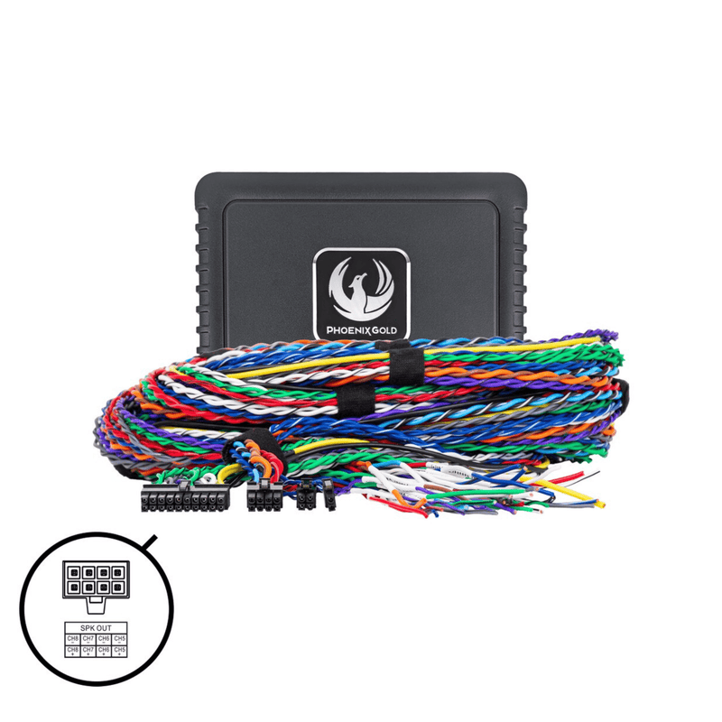 Phoenix Gold ZDA8.8-UNI6 Universal 8-CH DSP Amplifier Power-Up Kit 600cm