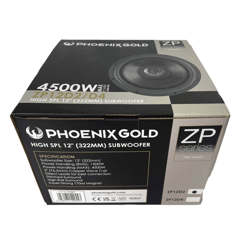 Phoenix Gold ZP12D2 12" Dual 2ohm Steet Bass subwoofer 3" VC 1500 watts RMS
