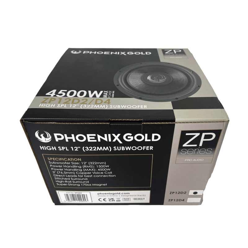 Phoenix Gold ZP12D4 12" Dual 4ohm Steet Bass Subwoofer 3" VC 1500 Watts RMS