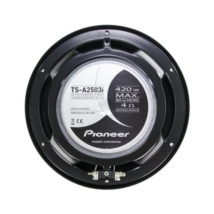Pioneer speaker with technical specifications on a white background