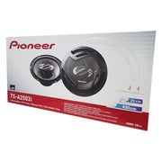 Pioneer car speaker packaging on a white background