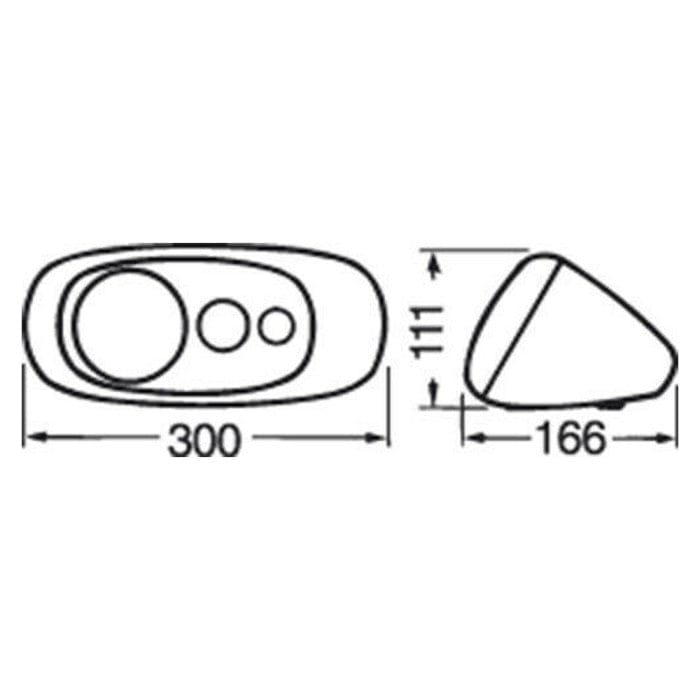 Technical drawing of a mechanical component with dimensions