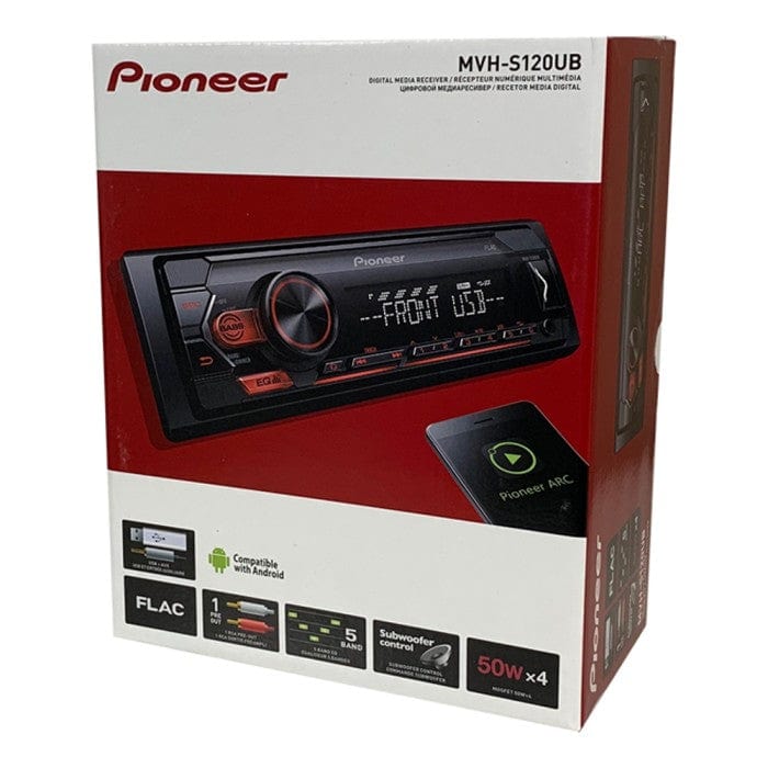 Pioneer MVH-S120UB Single Din Mechless Car Stereo with USB and Android Compatibility